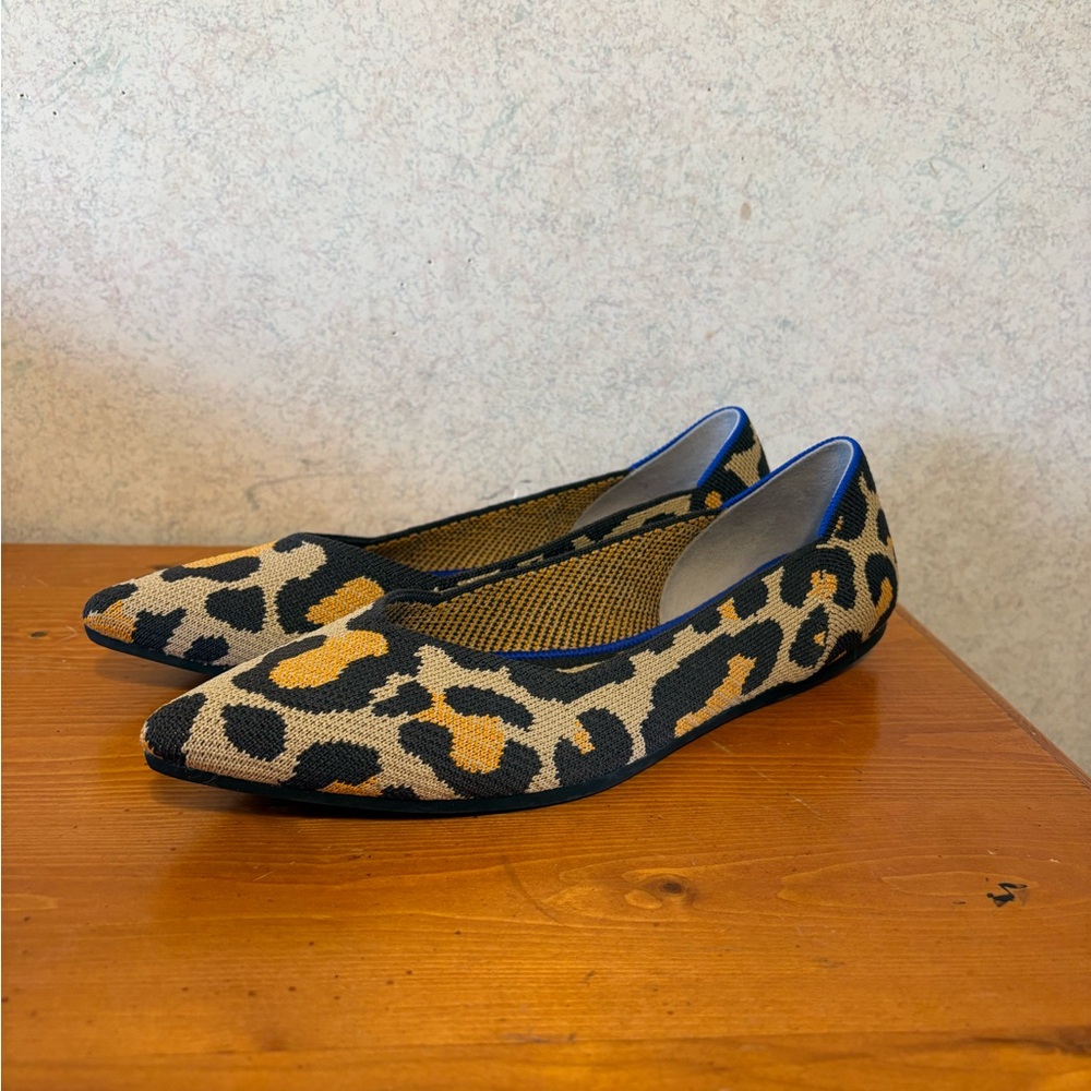 NWOB Rothy's The Point ballet flats retired Big Cat leopard print Size 9